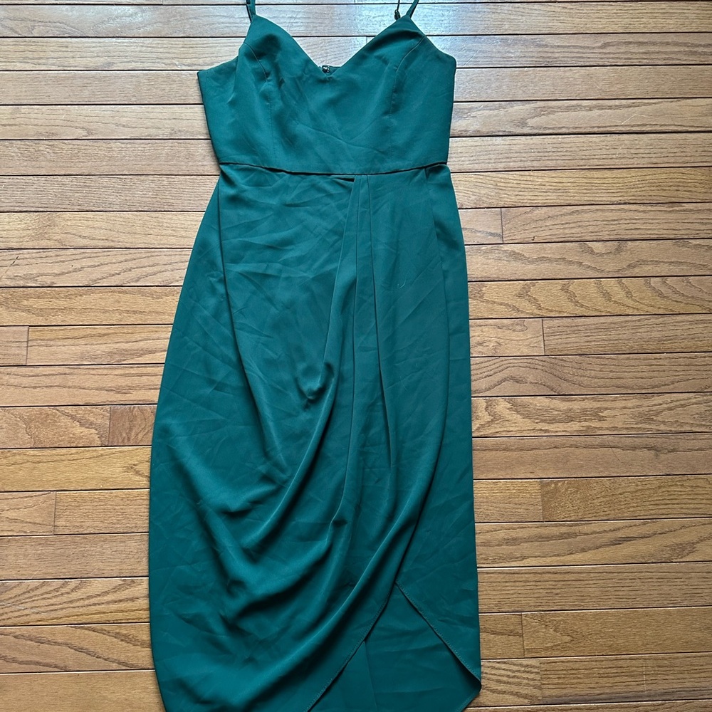 Lulus Elegant Green Spaghetti Strap Dress
